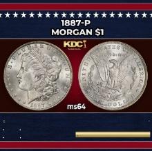 1887-p Morgan Dollar $1 Grades ms64