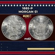 1885-p Morgan Dollar $1 Grades ms63