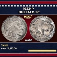 1923-p Buffalo Nickel 5c ms66 SEGS