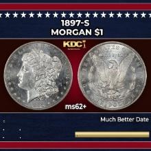 1897-s Morgan Dollar $1 Grades ms62+
