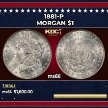 1881-p Morgan Dollar $1 ms66 SEGS