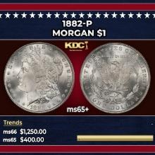 1882-p Morgan Dollar $1 Grades ms65+