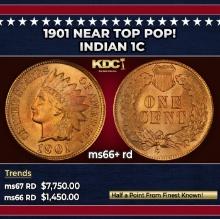 1901 Indian Cent Near Top Pop! 1c ms66+ rd SEGS