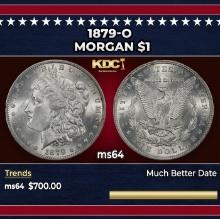 1879-o Morgan Dollar $1 Grades ms64