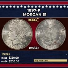 1897-p Morgan Dollar $1 Grades ms64+
