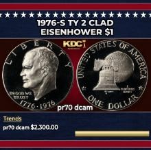 1976-s Ty 2 Clad Proof Eisenhower Dollar $1 pr70 dcam SEGS