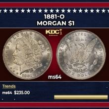 1881-o Morgan Dollar $1 Grades ms64
