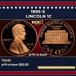 1995-s Proof Lincoln Cent 1c pr70 rd dcam SEGS