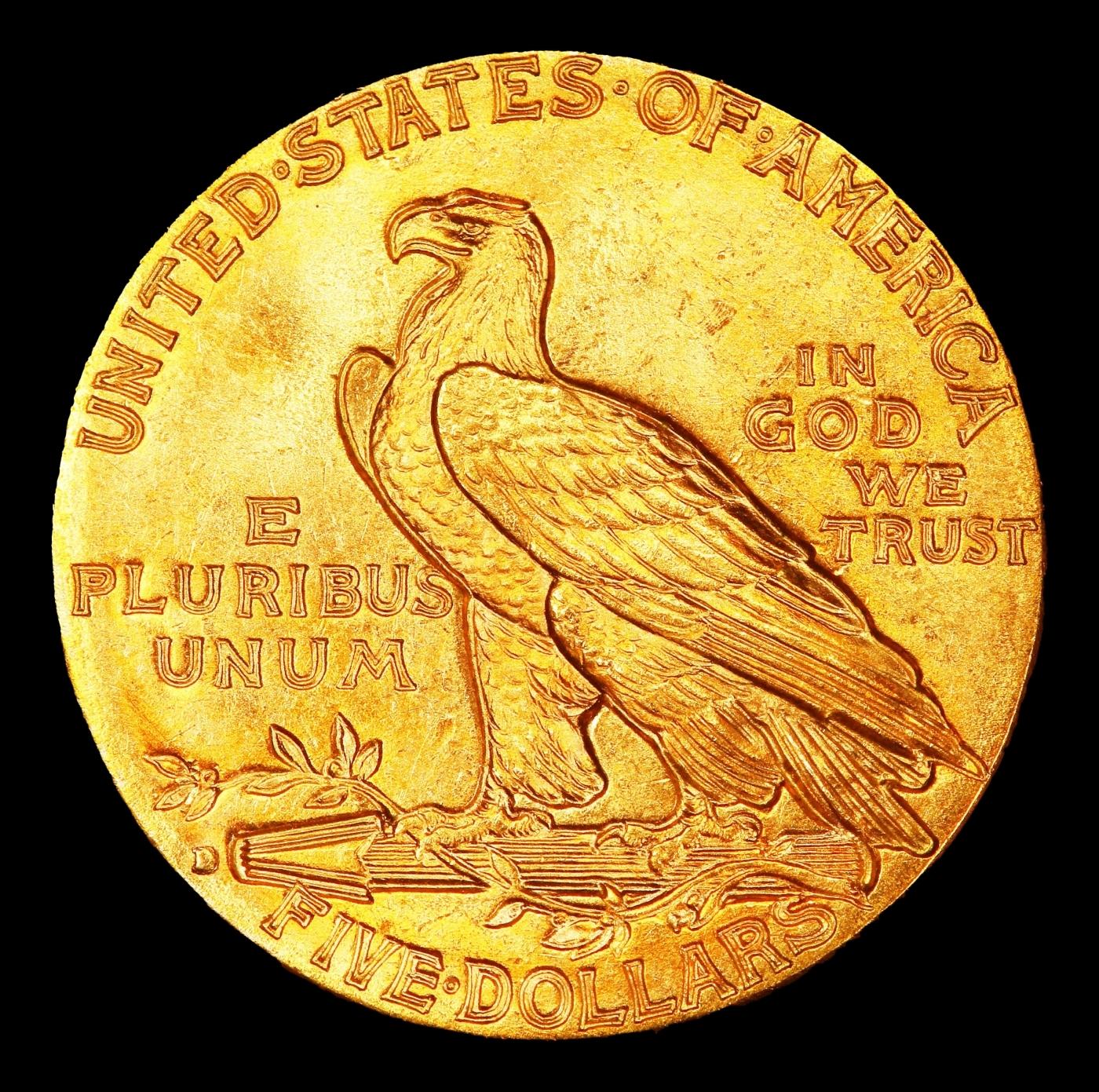 1914-d Gold Indian Half Eagle $5 ms64 USCG