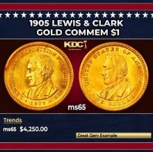 1905 Lewis & Clark Gold Commem Dollar 1 ms65 SEGS