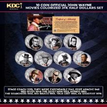10 Coin Official John Wayne Movies Colorized JFK Half Dollars Set Other Toy