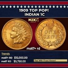 1909 Indian Cent TOP POP! 1c ms67+ rd SEGS