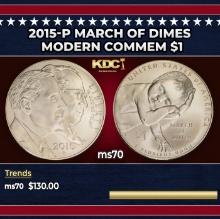 2015-p March Of Dimes Modern Commem Dollar $1 ms70 SEGS
