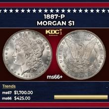 1887-p Morgan Dollar $1 ms66+ SEGS