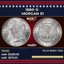 1880-o Morgan Dollar $1 ms63+ SEGS