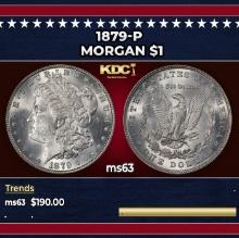1879-p Morgan Dollar $1 Grades ms63