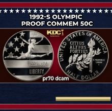 1992-s Olympic Proof Modern Commem Half Dollar 50c pr70 dcam SEGS