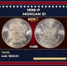 1898-p Morgan Dollar $1 Grades ms66