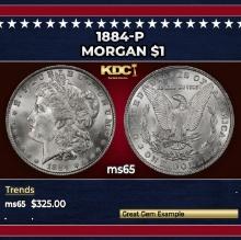1884-p Morgan Dollar $1 Grades ms65