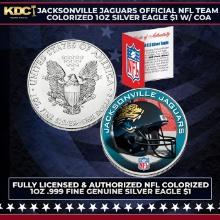 Jacksonville Jaguars Official NFL Team Colorized 1oz Silver Eagle $1 w/ COA Other Toy