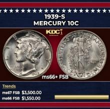 1939-s Mercury Dime 10c ms66+ FSB SEGS