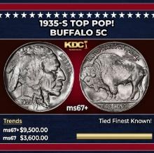 1935-s Buffalo Nickel TOP POP! 5c ms67+ SEGS