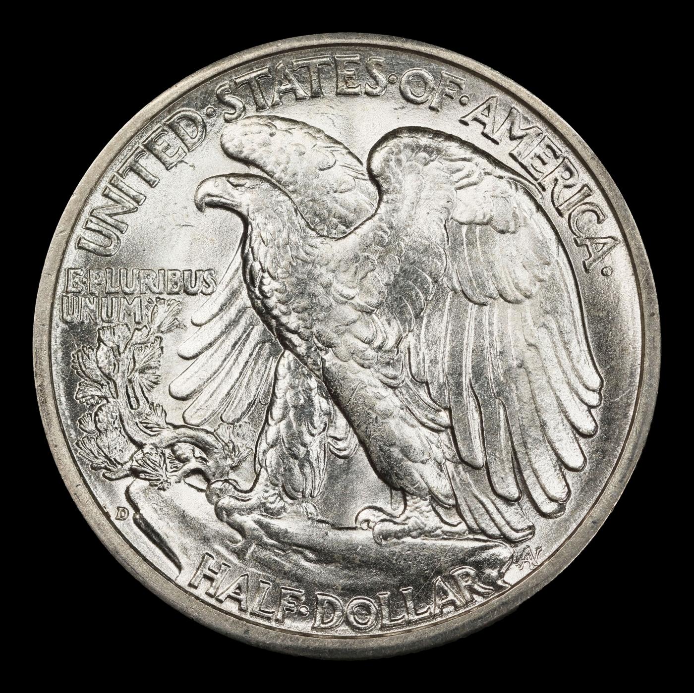 1942-d Walking Liberty Half Dollar Near Top Pop 50c ms67 SEGS