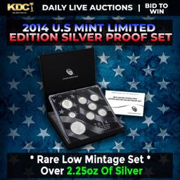 RARE 2014 United States Mint Limited Edition Silver Proof Set 8 coins, Over 2.25oz Of Silver low min