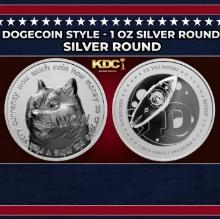 Dogecoin Style - 1 oz Silver Round Round