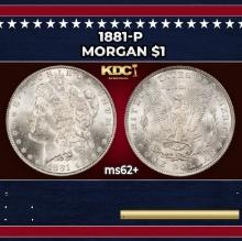 1881-p Morgan Dollar $1 Grades ms62+