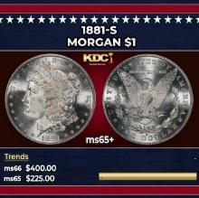 1881-s Morgan Dollar $1 Grades ms65+