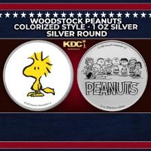 Woodstock Peanuts Colorized Style - 1 oz Silver Round Round