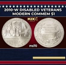 2010-W Disabled Veterans Modern Commem Dollar $1 ms70 SEGS