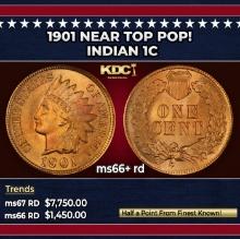 1901 Indian Cent Near Top Pop! 1c ms66+ rd SEGS