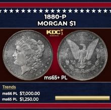 1880-p Morgan Dollar $1 ms65+ PL SEGS