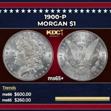 1900-p Morgan Dollar $1 Grades ms65+