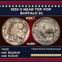 1930-s Buffalo Nickel Near Top Pop 5c ms66+ SEGS