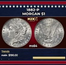 1882-p Morgan Dollar $1 Grades ms64