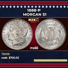 1888-p Morgan Dollar $1 Grades ms66