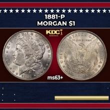 1881-p Morgan Dollar $1 Grades ms63+