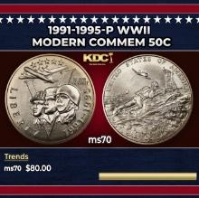 1991-1995-p WWII Modern Commem Half Dollar 50c ms70 SEGS