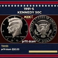 1991-s Proof Kennedy Half Dollar 50c pr70 dcam SEGS