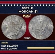 1889-p Morgan Dollar $1 ms66+ SEGS