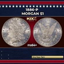 1886-p Morgan Dollar $1 Grades ms64+