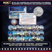 28 Pc Set Historic American Lighthouses Colorized Washington Crossing Delaware Quarters Other Toy