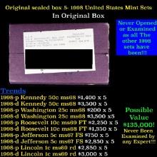 Original sealed box 5- 1998 United States Mint Sets