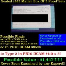 Original sealed box 5- 1995 United States Mint Proof Sets