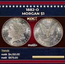 1882-o Morgan Dollar $1 ms65+ SEGS