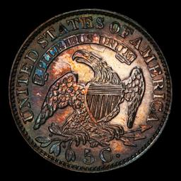1831 Capped Bust Half Dime Rainbow Toned 1/2 10c ms65+ SEGS