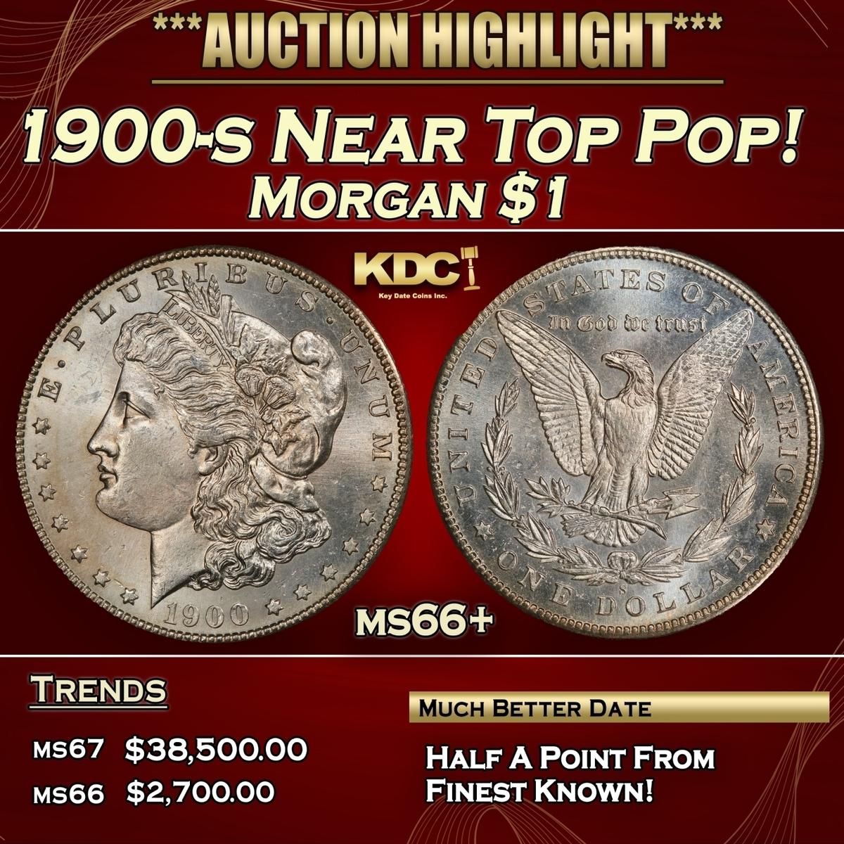 1900-s Morgan Dollar Near Top Pop! $1 ms66+ SEGS